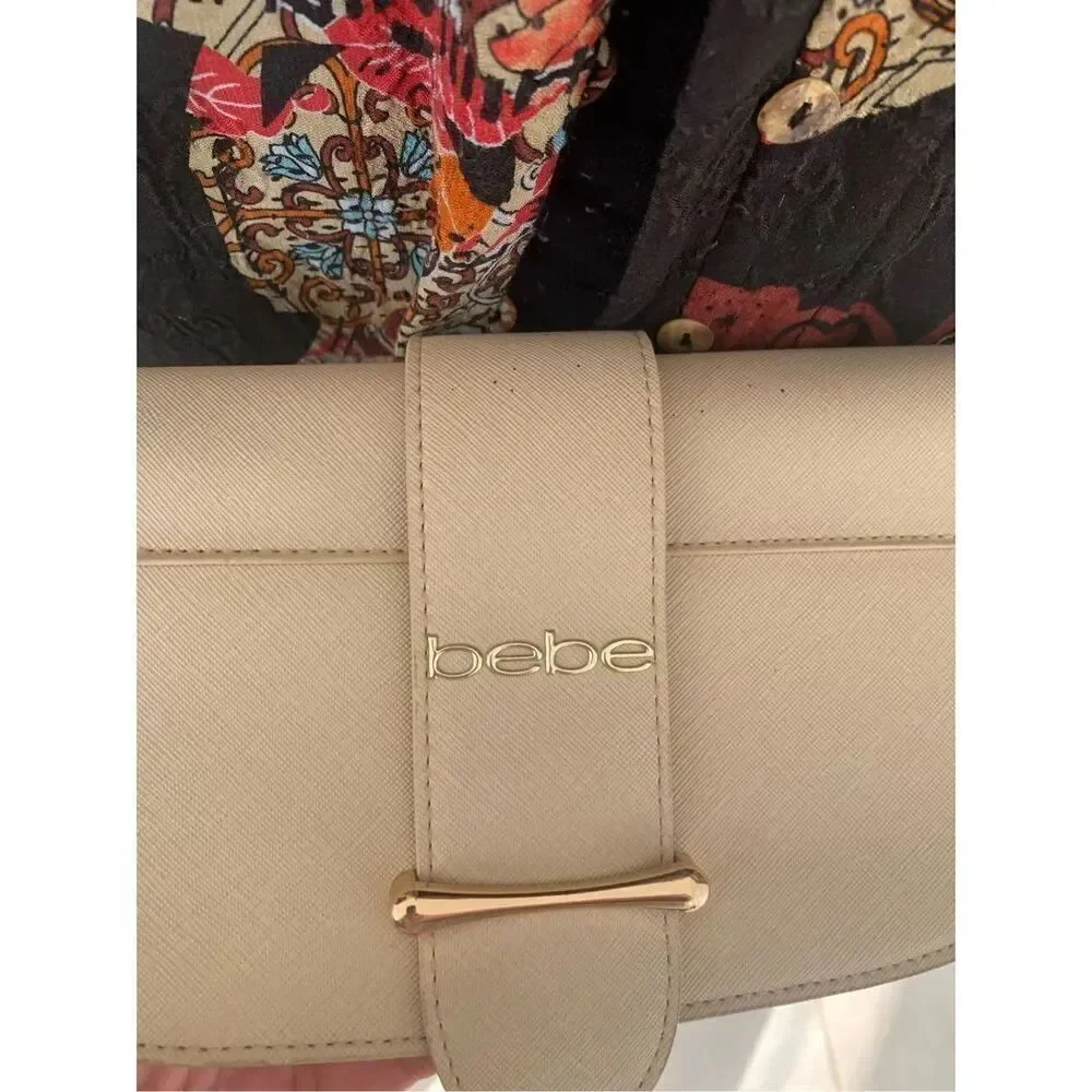 Bebe Saint Lamby Sand Clutch/Crossbody Handbag